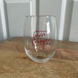 Pure Barre stemless wine glass